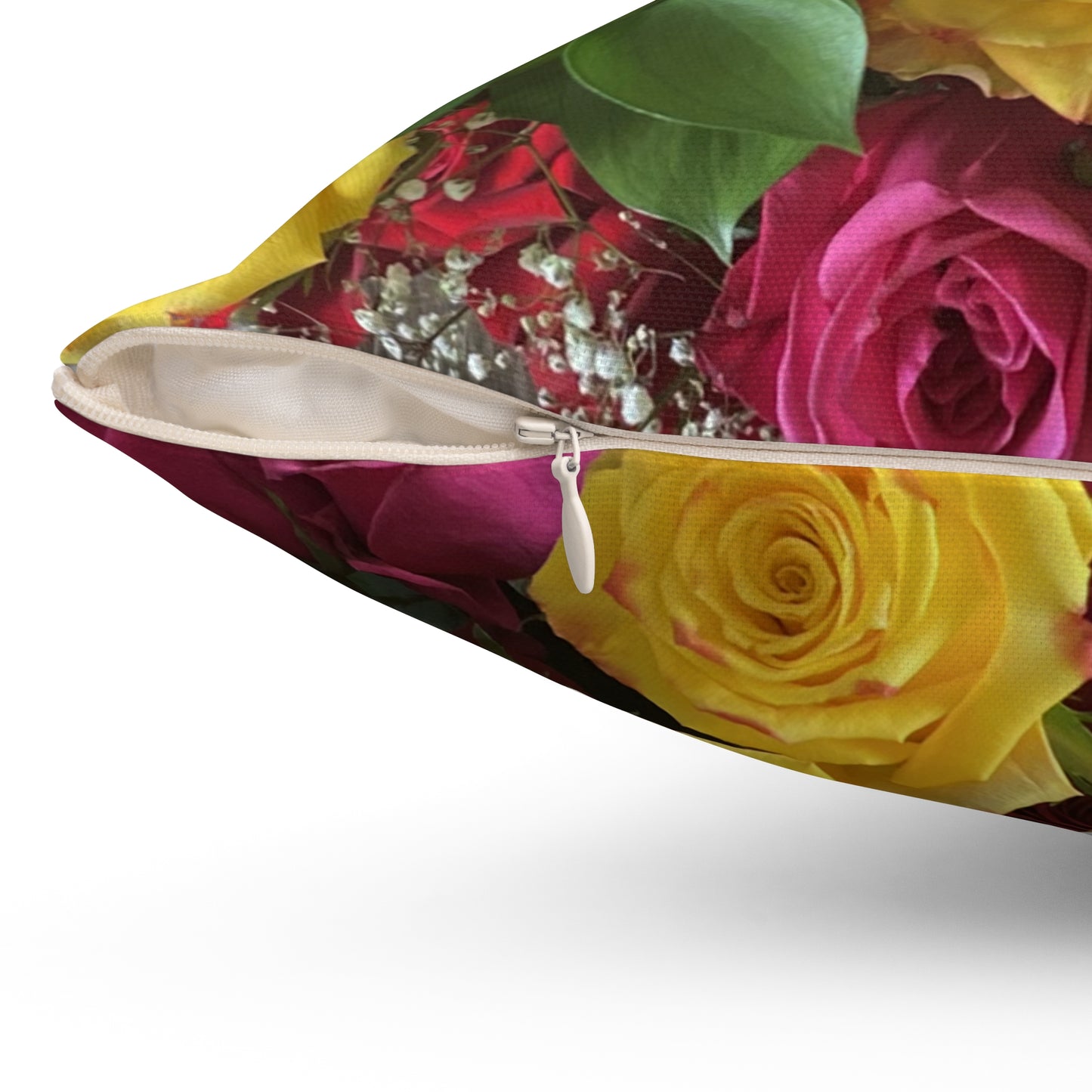 Sunrise Floral Rose Throw Pillow