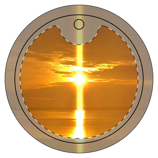 Sunset Reflection Ceramic Ornament - 1-Sided Design for Holiday Decor