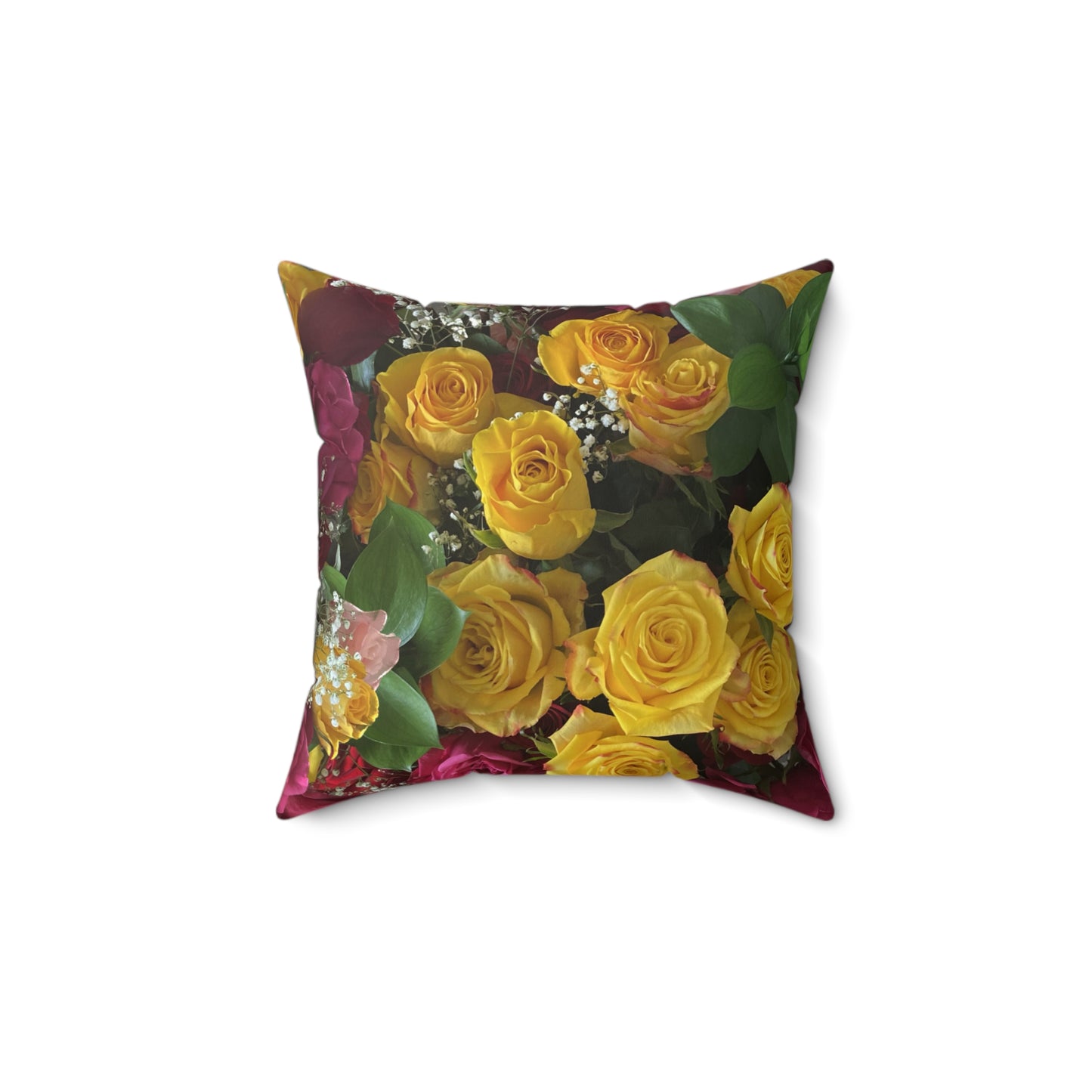 Sunrise Floral Rose Throw Pillow