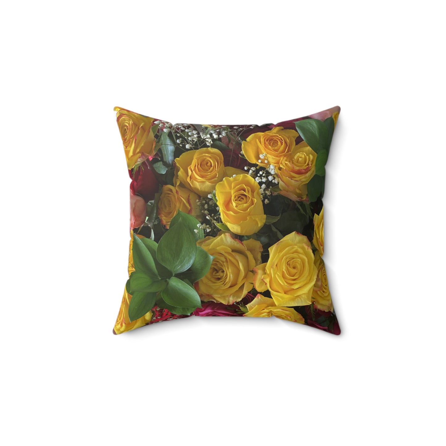 Sunrise Floral Rose Throw Pillow